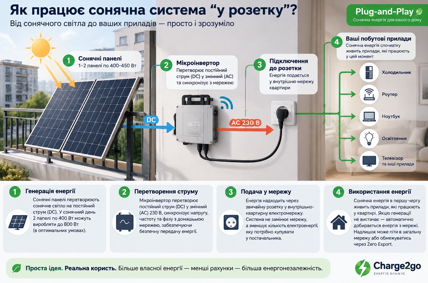 Як працює сонячна система "у розетку"?