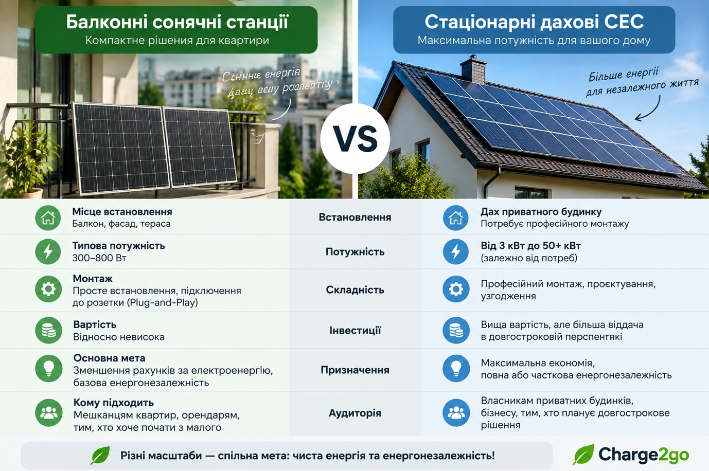 Балконні станції vs стаціонарні дахові СЕС: що обрати?